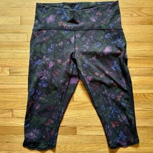 Lululemon Wunder Under Crop Leggings Frozen Flourish Multi 10 Yoga Run Workout